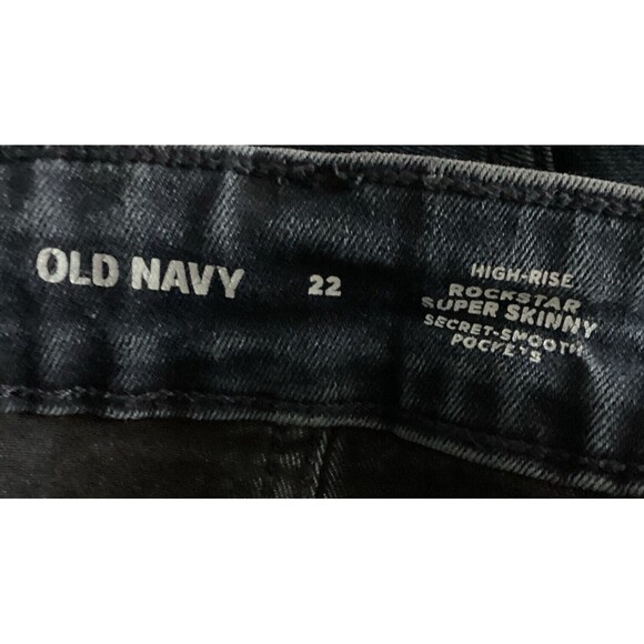 Old Navy Rockstar Super Skinny Dark Wash High Rise Jeans Plus Size 22 - Picture 8 of 8